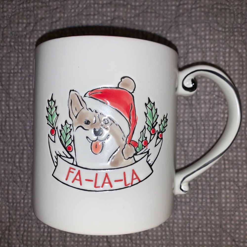 Corgi fa la la mug Christmas